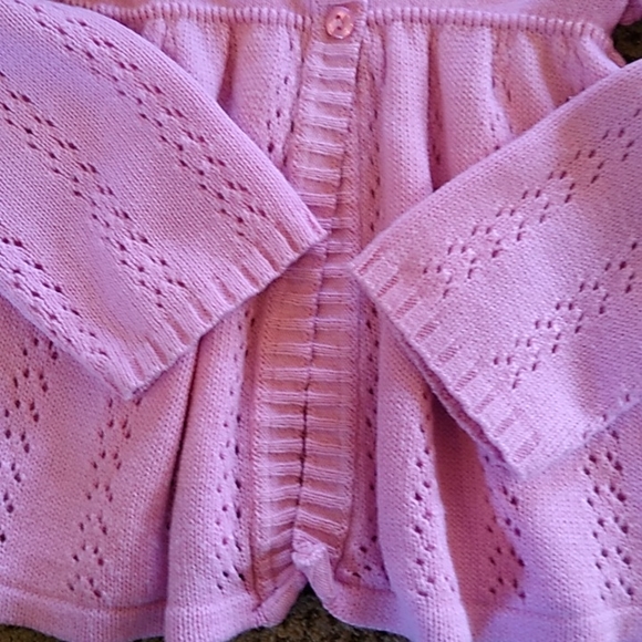💗Arizona Girls Hooded Sweater. Flowy Crocheted Look. Sz 4T Pink, 3 button - Picture 6 of 9